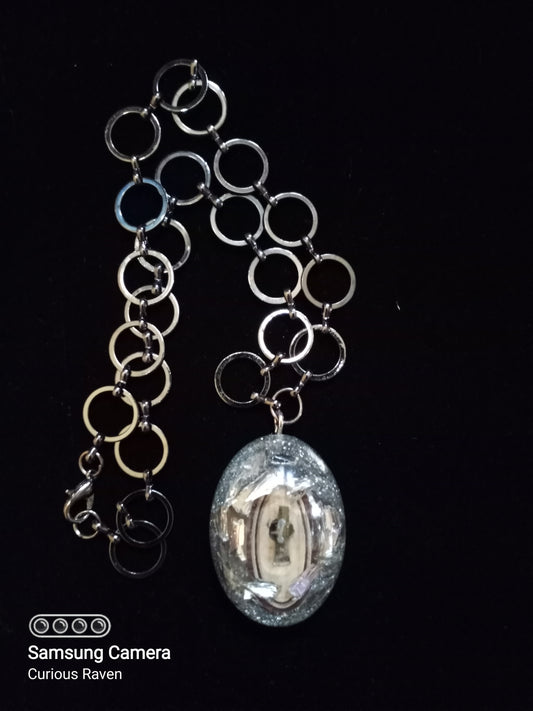 Looking Glass Resin Charm Necklace