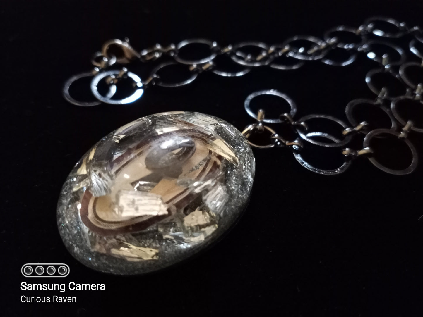 Looking Glass Resin Charm Necklace