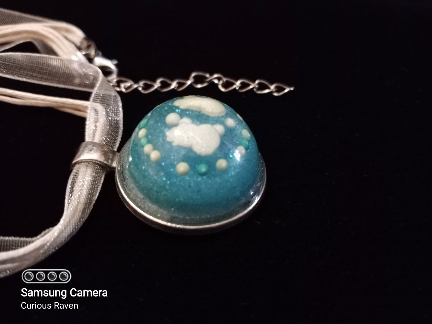 Candy Snowman Resin Charm Necklace