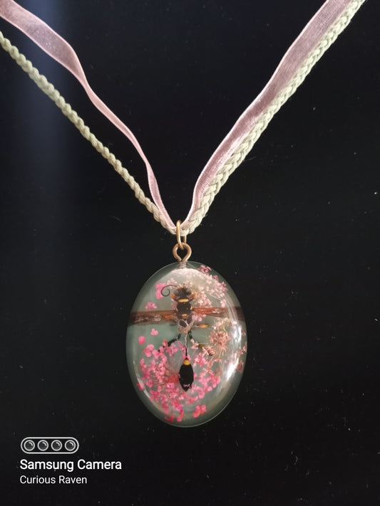 Summers Wasp Resin Charm Necklace