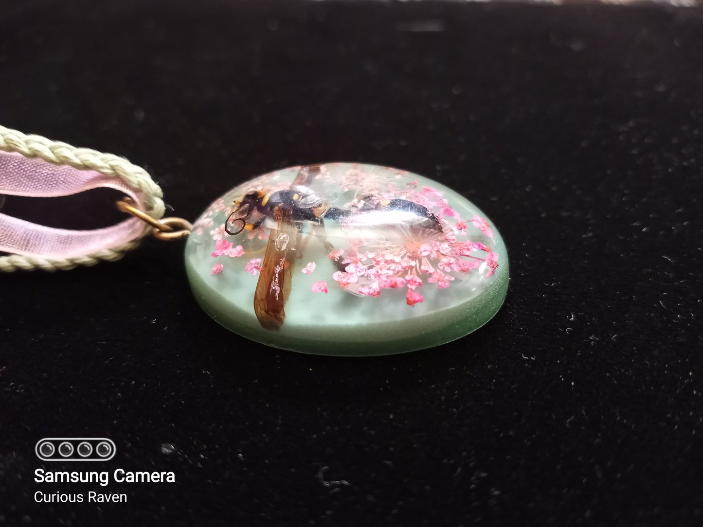 Summers Wasp Resin Charm Necklace