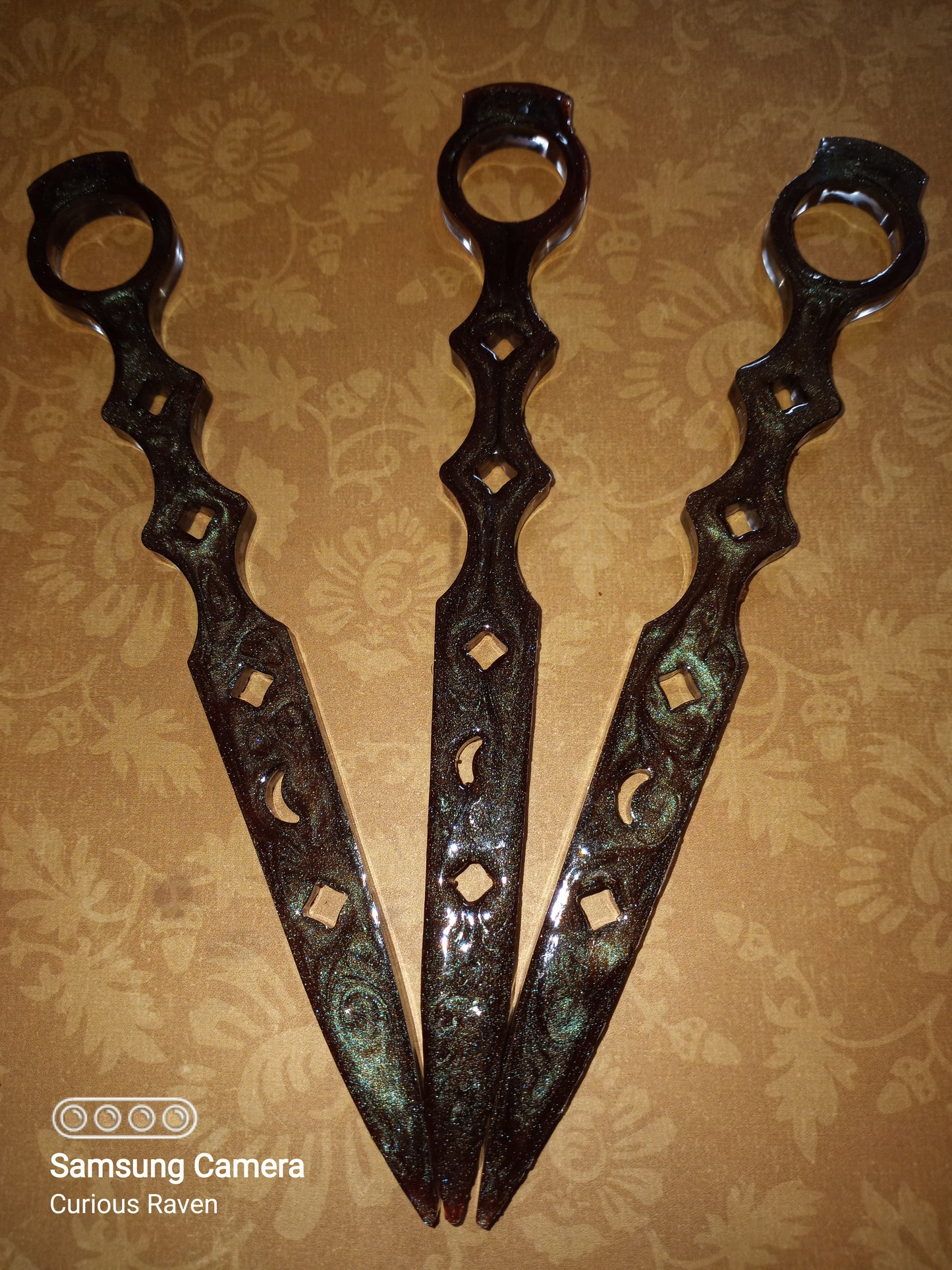 Three Piece Decorative Wood Resin Wands