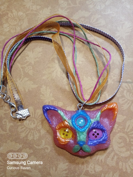 Patches Third Eye Kitty Necklace