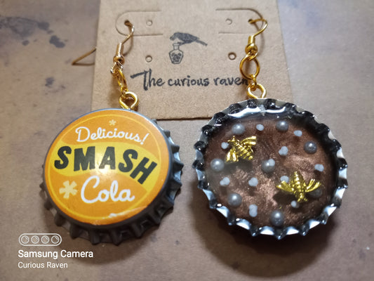 Smash Cola Bottle Cap Earrings