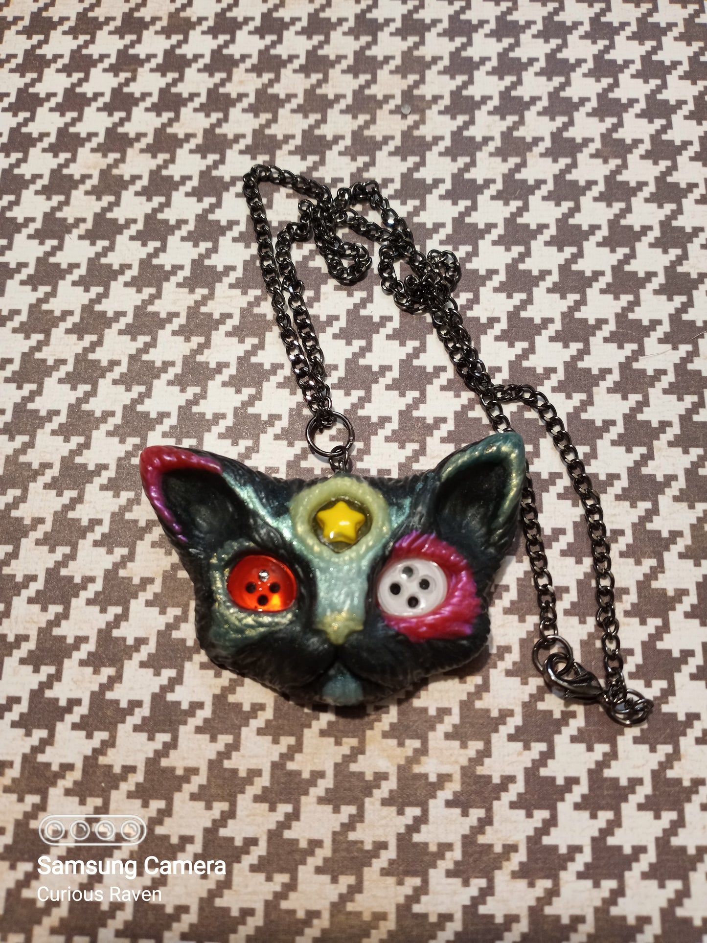 Splat Third Eye Kitty Necklace