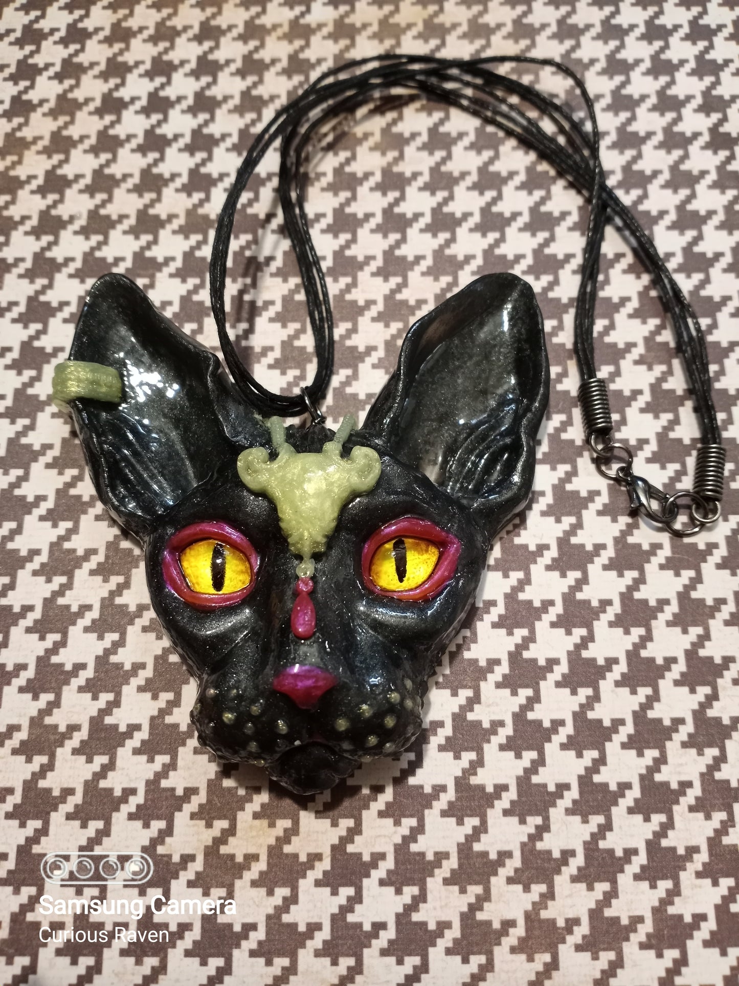 Bastet Resin Sphynx Charm Necklace