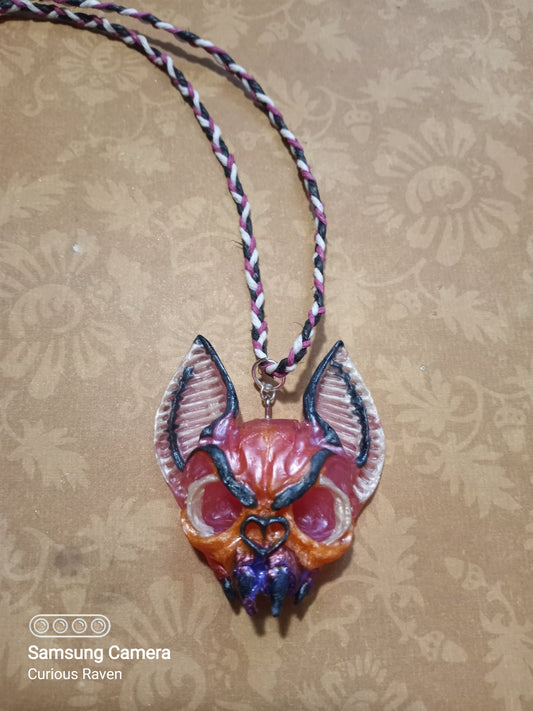 Sherbet Bats Head  Necklace