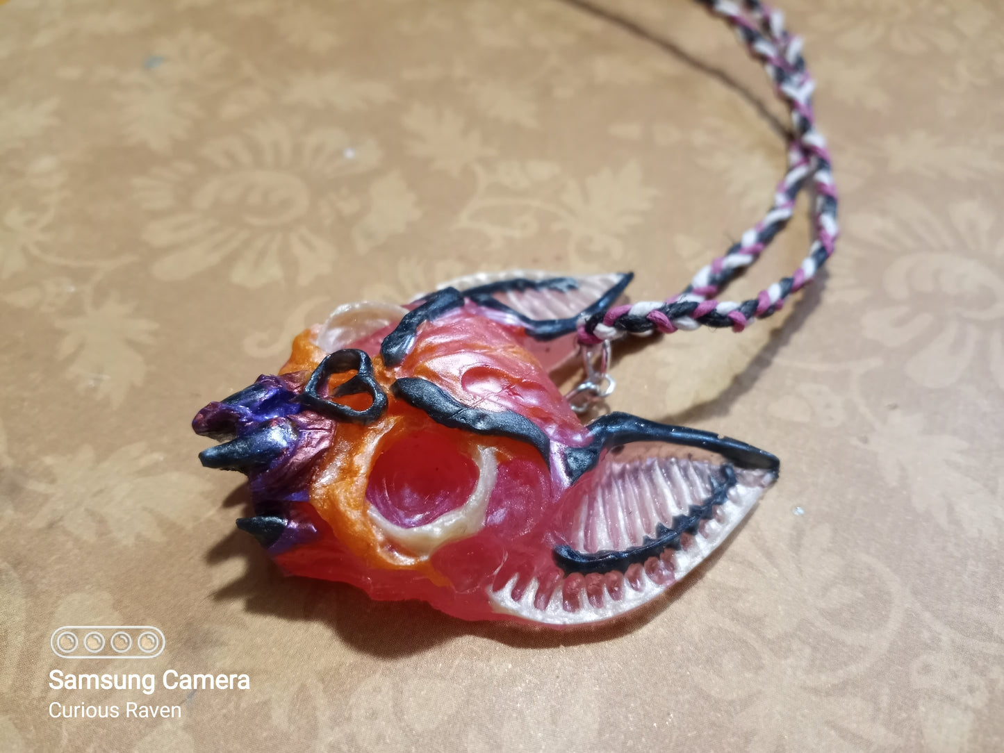 Sherbet Bats Head  Necklace