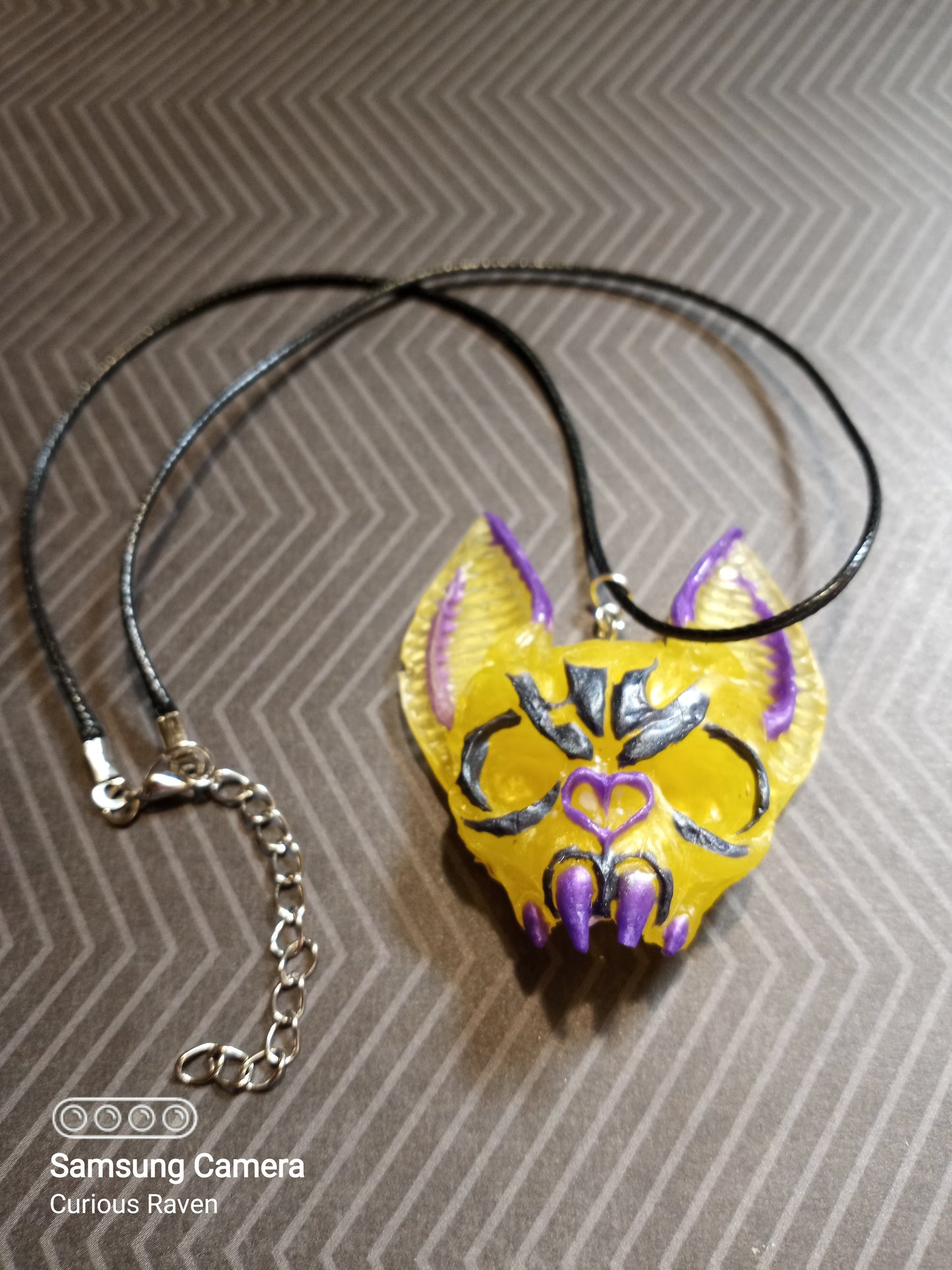 Lemon Drop Bats Head Necklace