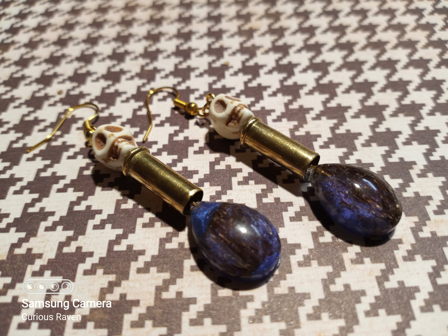 Tear Drop, Skull and Shell Casing Earrings