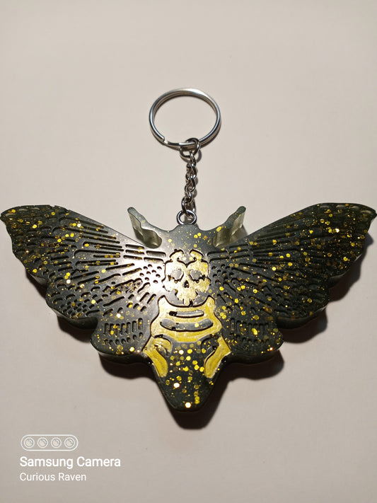 Hunter & Gold Deathshead Moth Keychain