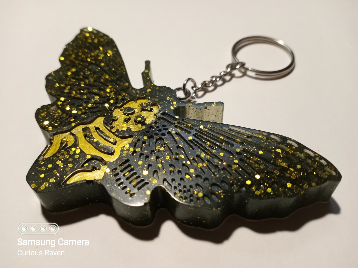 Hunter & Gold Deathshead Moth Keychain